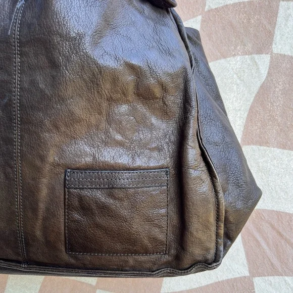 bcbg Maxazria Large Leather Brown Tote Bag - Picture 6 of 10